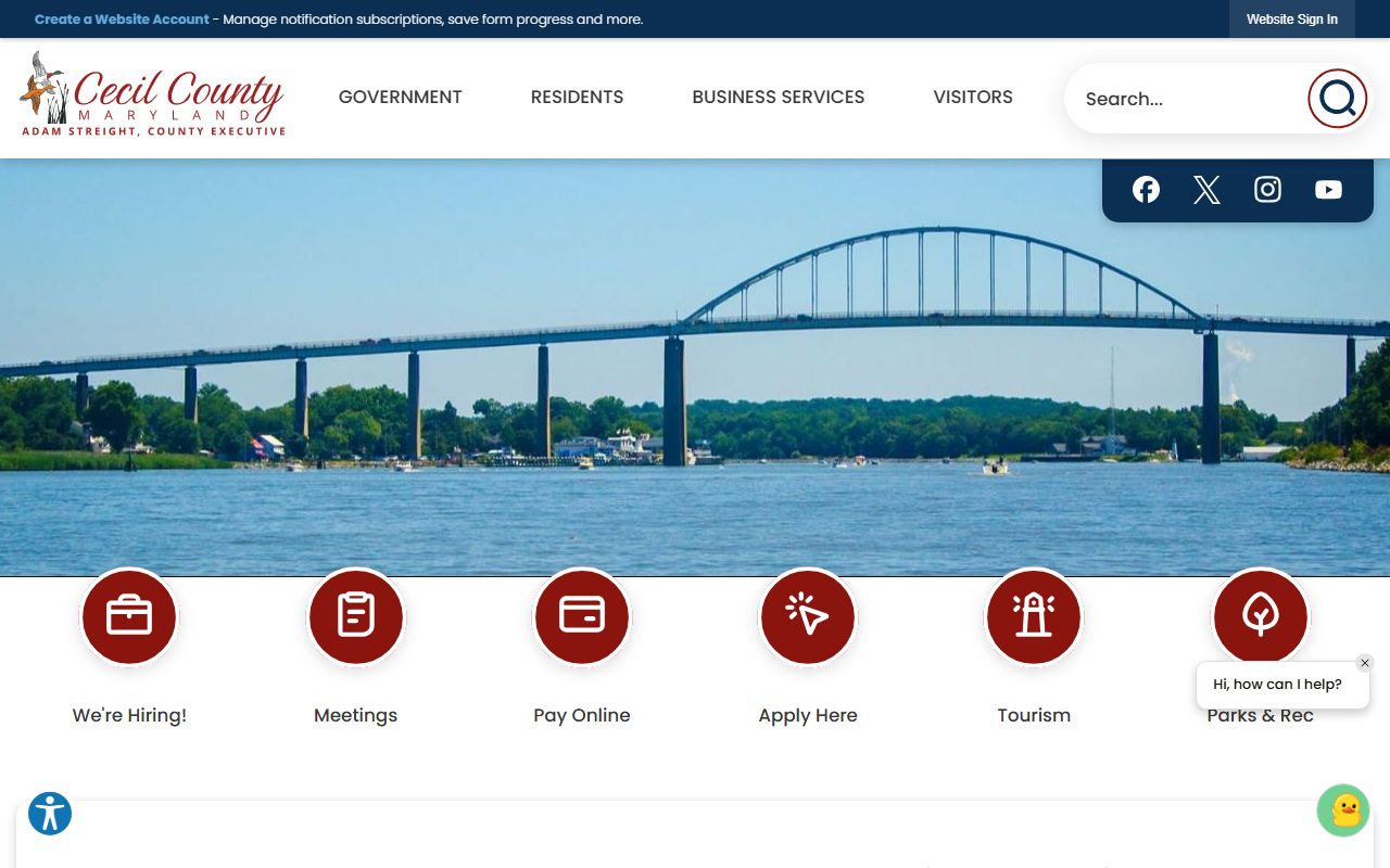 Cecil County Maryland official county homepage for sex offender records and sheriff contact information