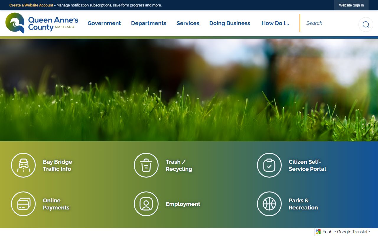 Queen Anne's County government homepage for sheriff and sex offender registry contacts