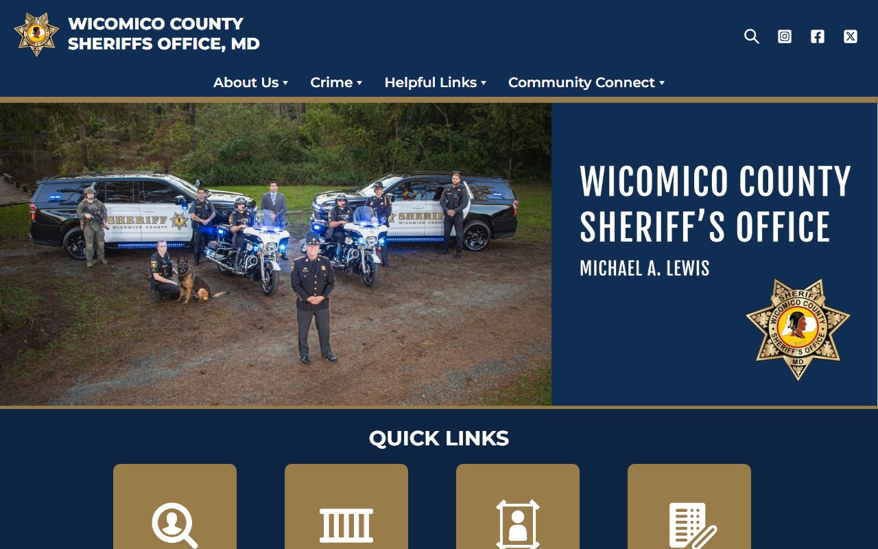 Wicomico County Sheriff's Office website for sex offender registration contacts